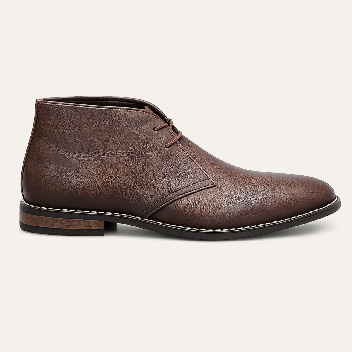Crosby Men's Leather Ankle Boots Lace Up Brown - Fashinoza