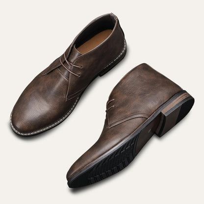 Crosby Men's Leather Ankle Boots Lace Up Brown