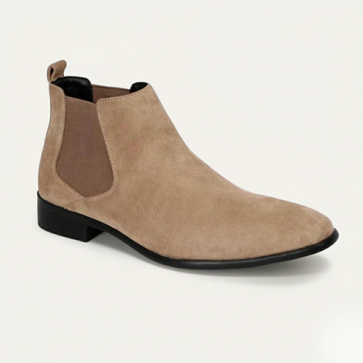 Men's Suede Chelsea Boots Slip On Elegant Brown - Fashinoza