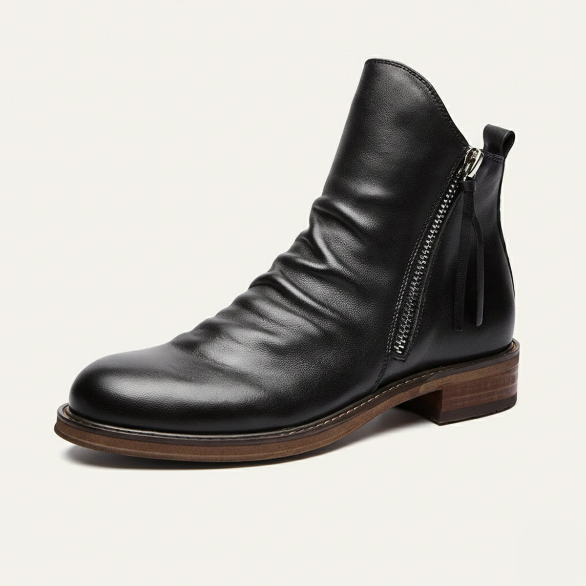 Men's Leather Boots Brown - Fashinoza