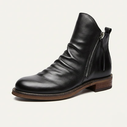 Men's Leather Boots Brown - Fashinoza
