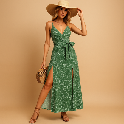 Women's Floral Beach Dress Daisy Print - 
Fashinoza