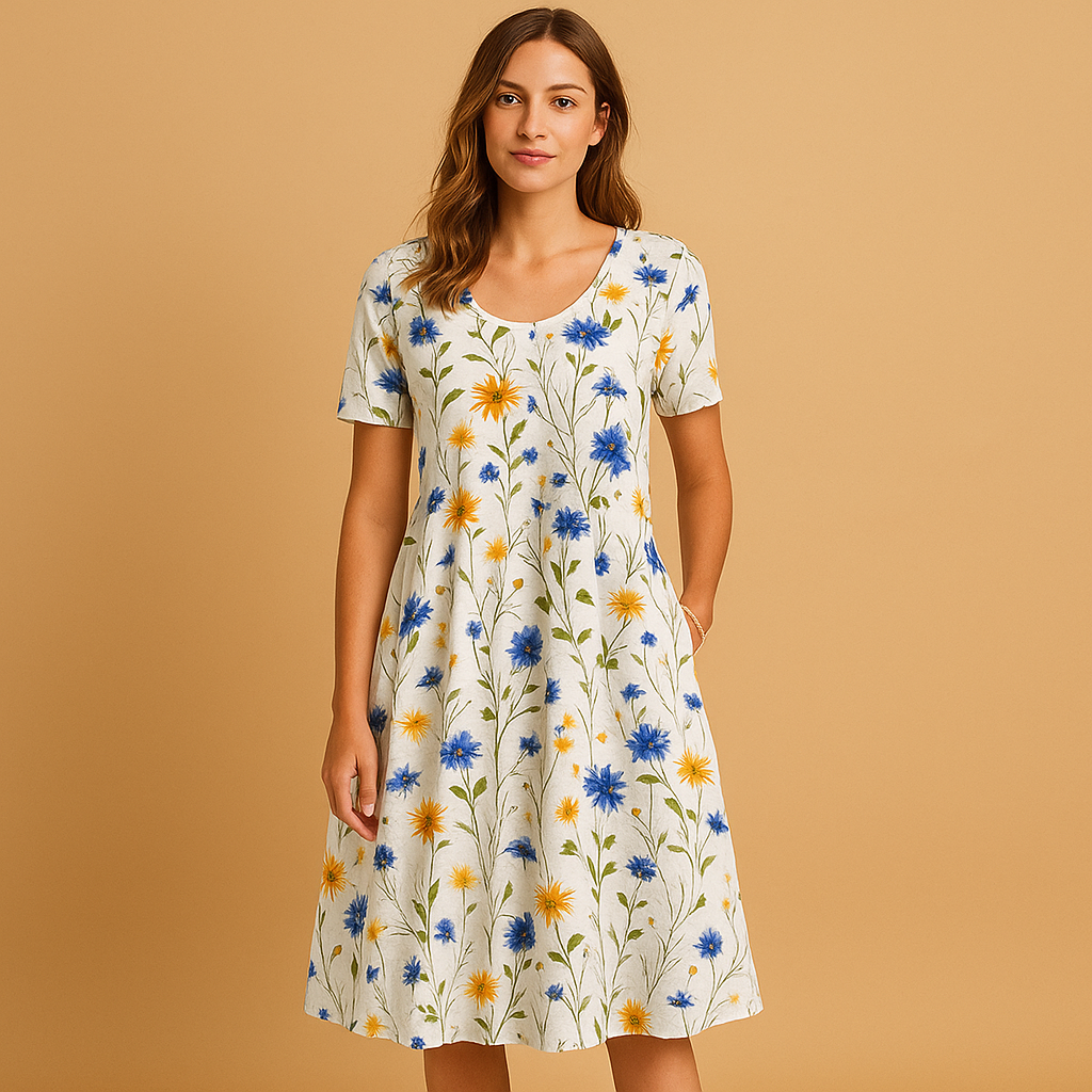 Women's Floral Casual Dress Breathable Fit - 
Fashinoza