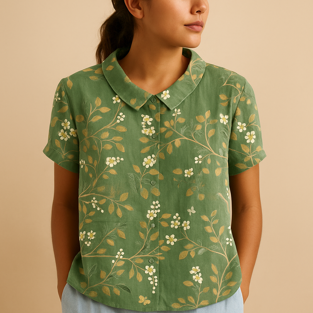 Women's Floral Print Blouse Lightweight - 
Fashinoza