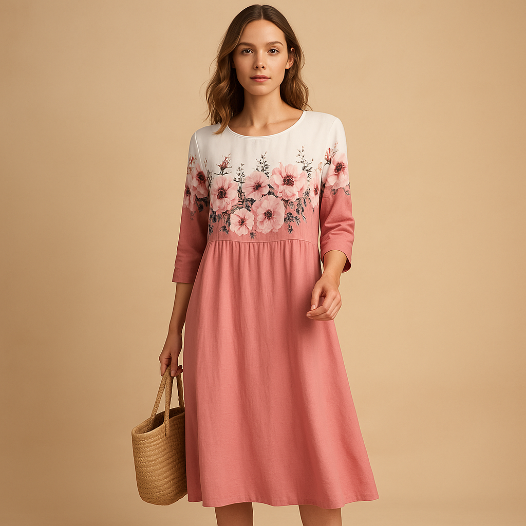 Women’s flowy midi dress with a lightweight breathable design, perfect for casual outings, formal events, and everyday wear.