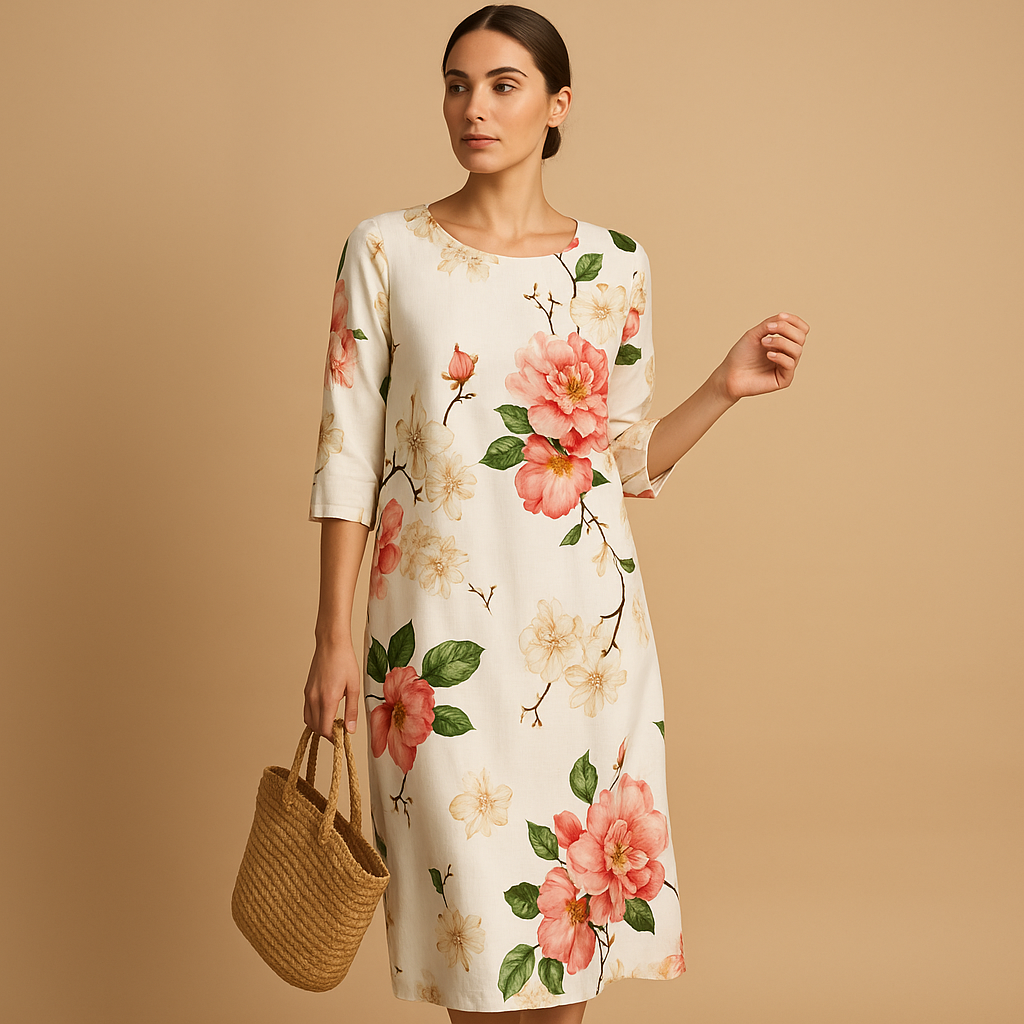 Women’s flowy midi dress with a lightweight breathable design, perfect for casual outings, formal events, and everyday wear.
