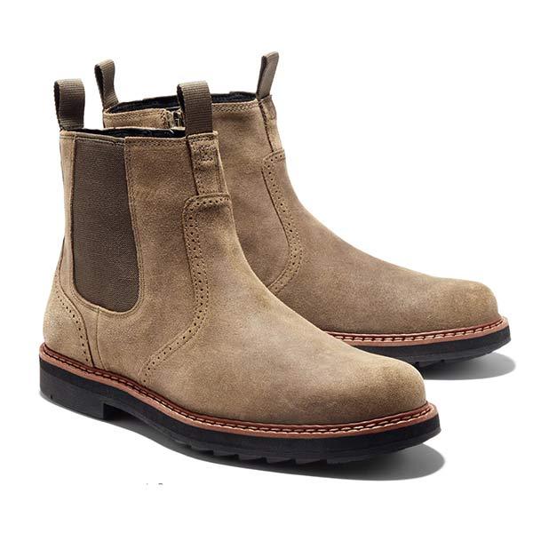 Men's Chelsea Boots Ankle Leather Black - Vonnera