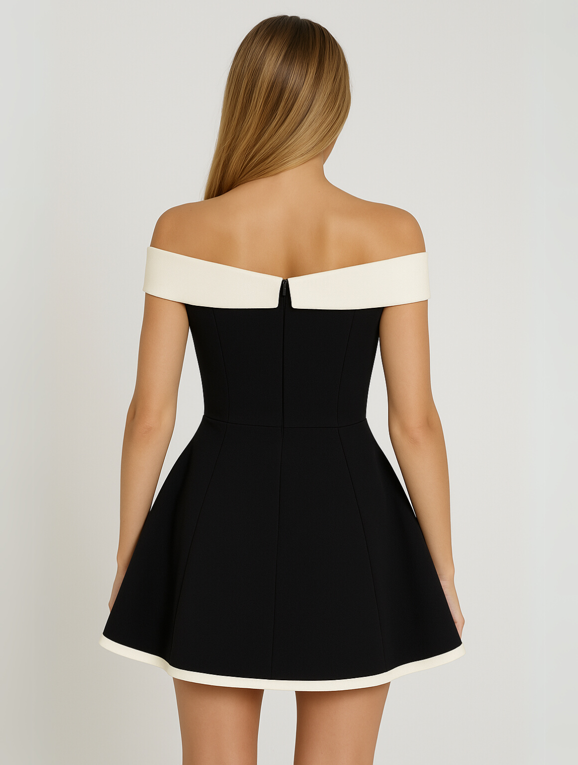 Image of Frances | Women's Off-the-Shoulder A-Line Mini Dress
