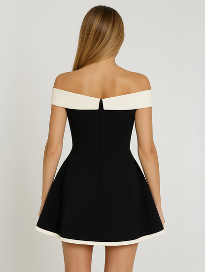 Image of Frances | Women's Off-the-Shoulder A-Line Mini Dress