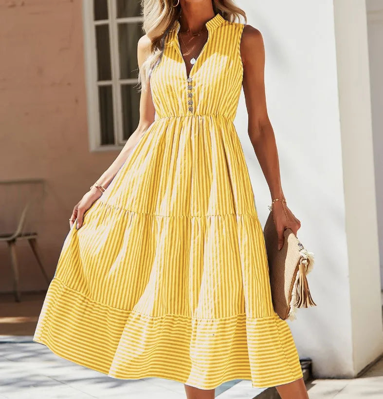 Image of Frances | Women's Sleeveless Tiered Midi Dress