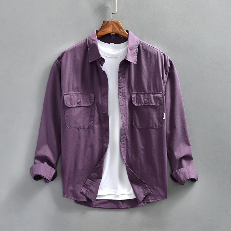 Men's Long Sleeve Button Up Shirt - Fashinoza