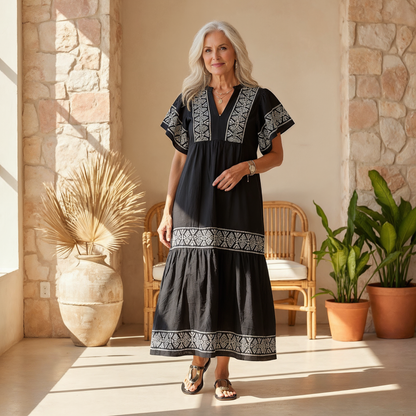 Women's Flowy Maxi Dress Tummy Control Boho Style