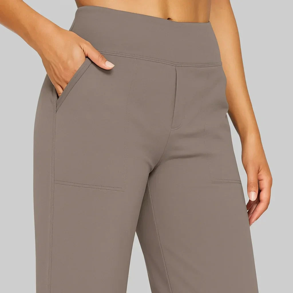 High-Waist Straight-Leg Performance Pants