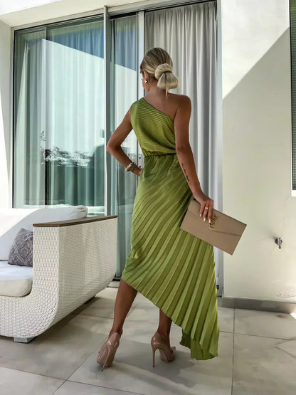 Women's Floral Cocktail Dress Flowy Draped
