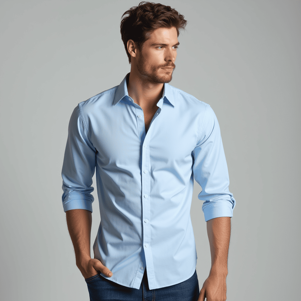 Men's Long Sleeve Button Down Shirt - 
Fashinoza