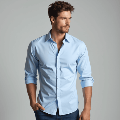 Men's Long Sleeve Button Down Shirt - 
Fashinoza