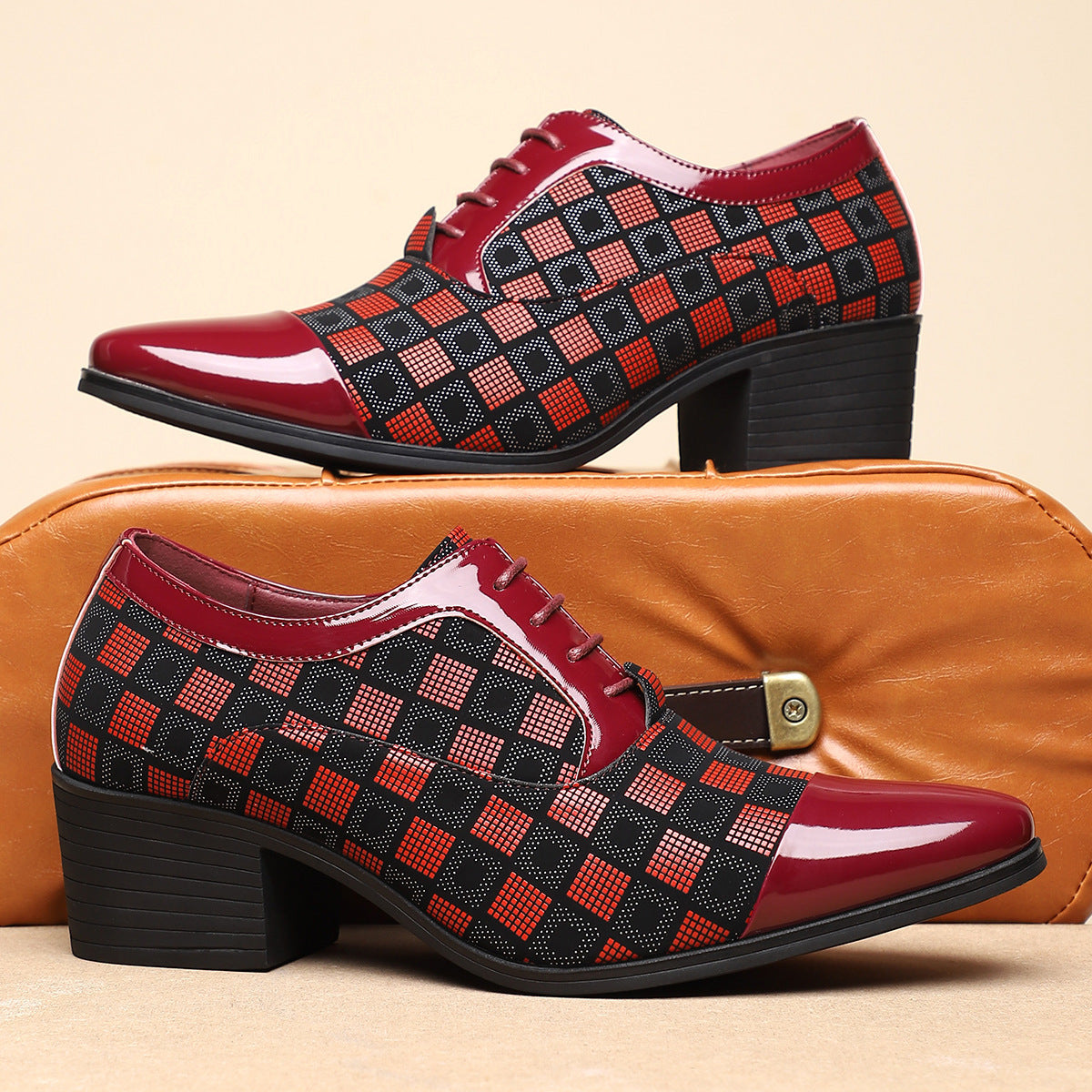Image of George | Men's Lace-Up Block Heel Dress Shoes