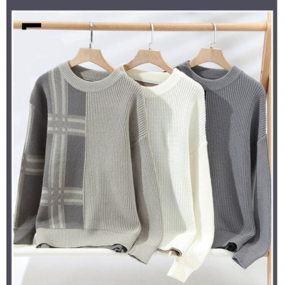 Modern Plaid Knit Sweater