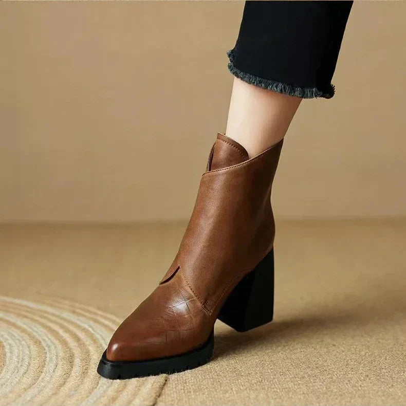 Women's Ankle Boots Square Toe Block Heel