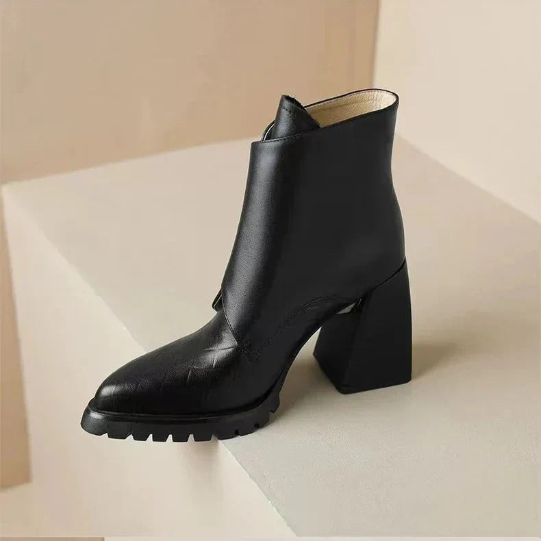 Women's Ankle Boots Square Toe Block Heel