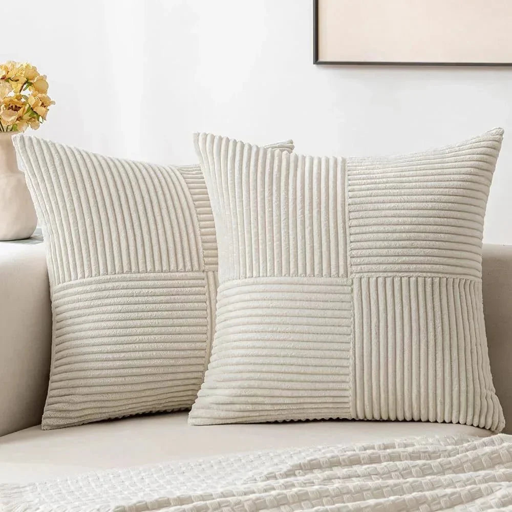 Corduroy Cushion Cover Soft Textured Beige