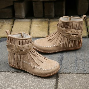 Gina Women's Comfort Boots Fringe Buckle Brown - Fashinoza