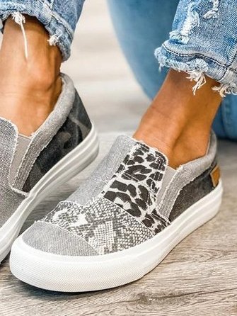 Women's Patchwork Slip-On Loafers