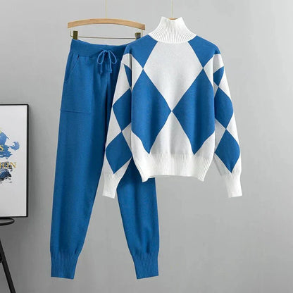 Women's Knit Sweater Set Turtleneck and Jogger Pants