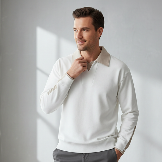 Contrast Collar Knit Pullover
