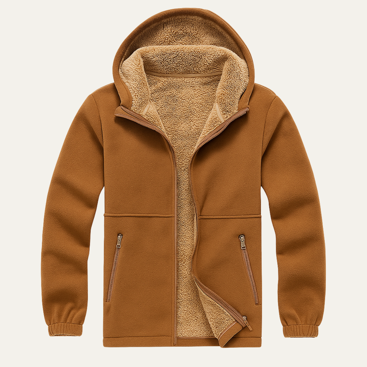 Men's Soft Shell Fleece Hooded Jacket - Fashinoza