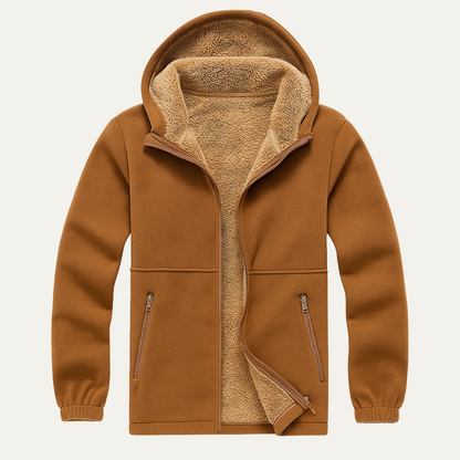 Men's Soft Shell Fleece Hooded Jacket - Fashinoza