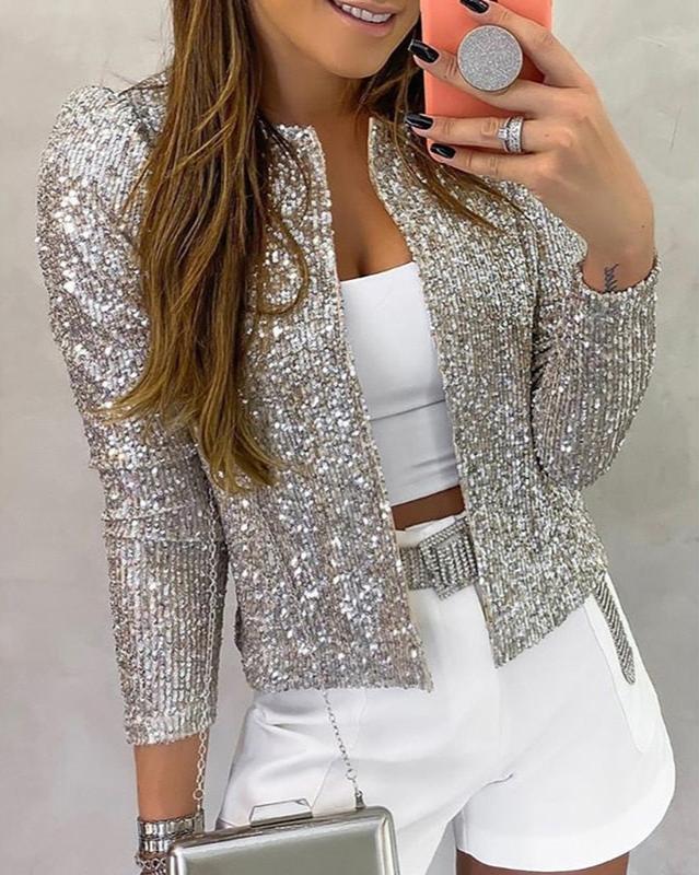 Addison | Women's Sparkle Open Front Party Jacket