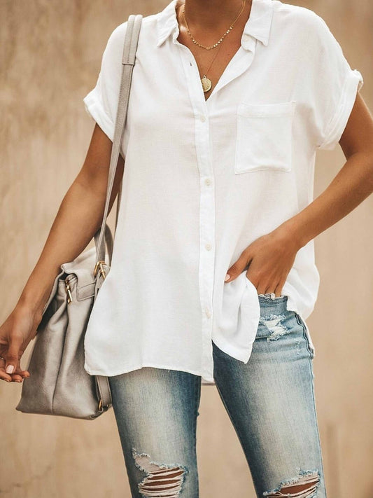 Gloria Women's Button Down Collar Blouse - Fashinoza