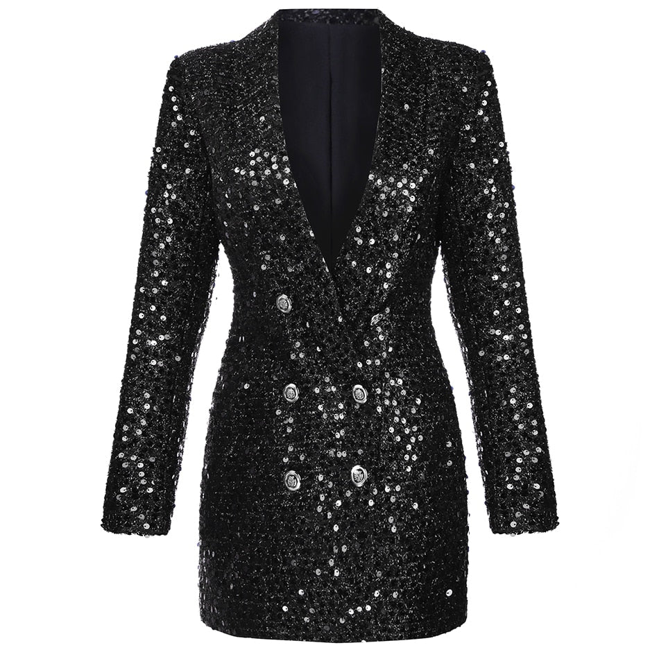 Gloria Women's Mini Dress Sequin Blazer Style