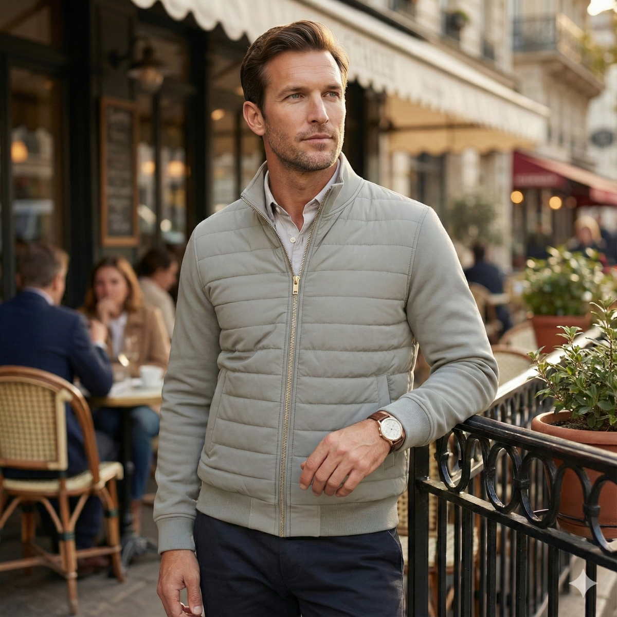 Men's Quilted Puffer Coat Lightweight Jacket