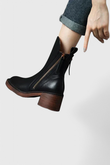 Women's Ankle Boots Sleek Black Leather