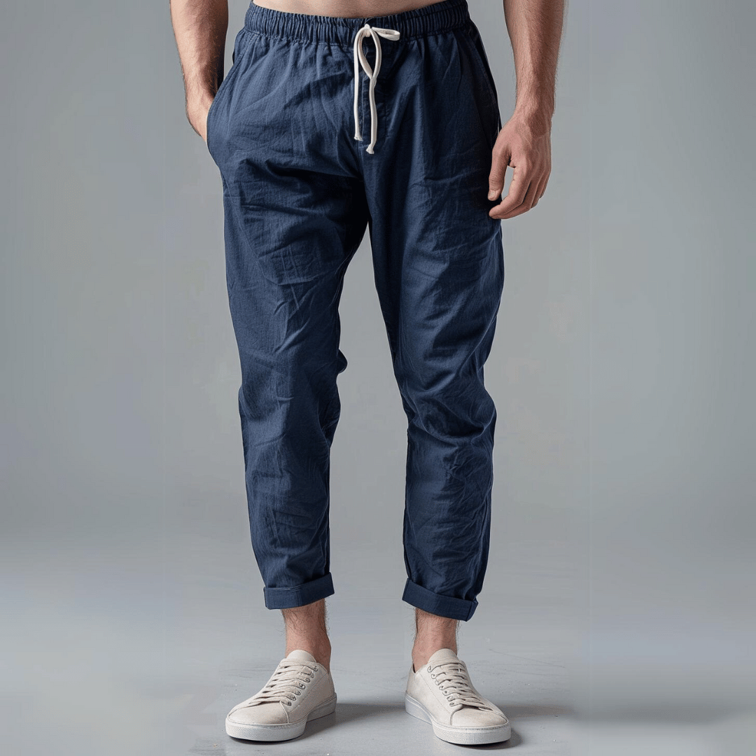 Men's Cropped Drawstring Pants - Fashinoza
