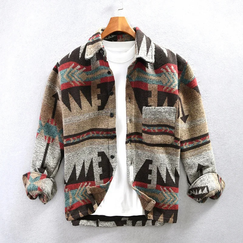 Men's Button Down Shirt Jacket - Fashinoza