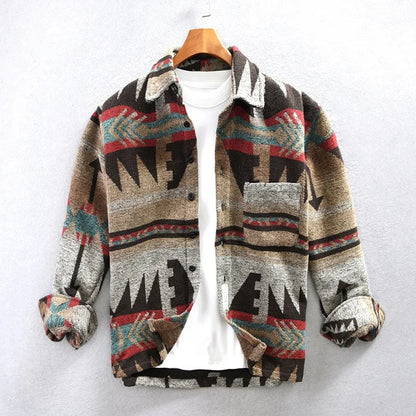 Men's Button Down Shirt Jacket - Fashinoza