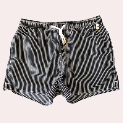 Men's Striped Drawstring Swim Shorts Gray - Fashinoza