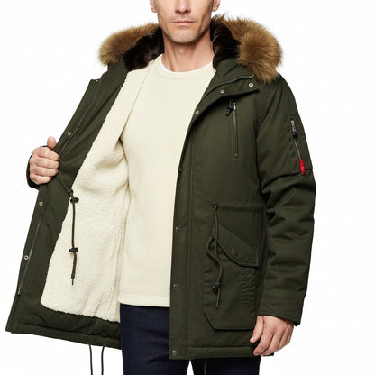Men's Camouflage Hooded Parka Waterproof Velvet Jacket