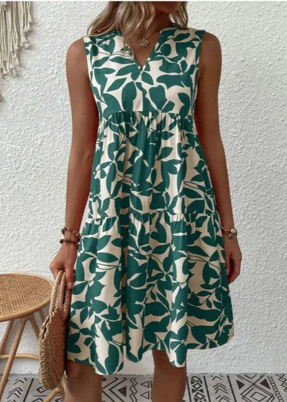 Women's V-Neck Summer Dress Feminine Silhouette