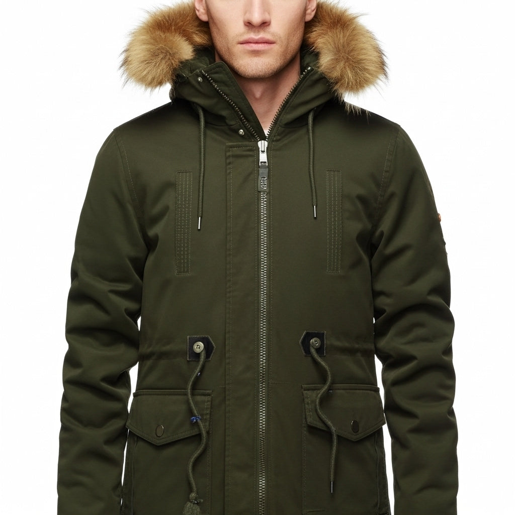 Men's Camouflage Hooded Parka Waterproof Velvet Jacket
