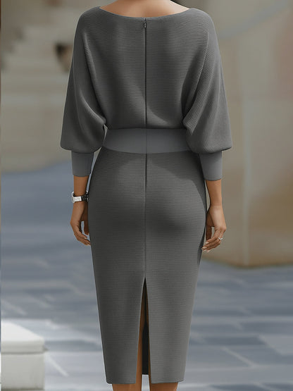 Draped Midi Knit Gown
