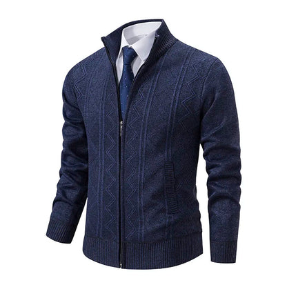 Men's Full Zip Cardigan Sweater - Fashinoza