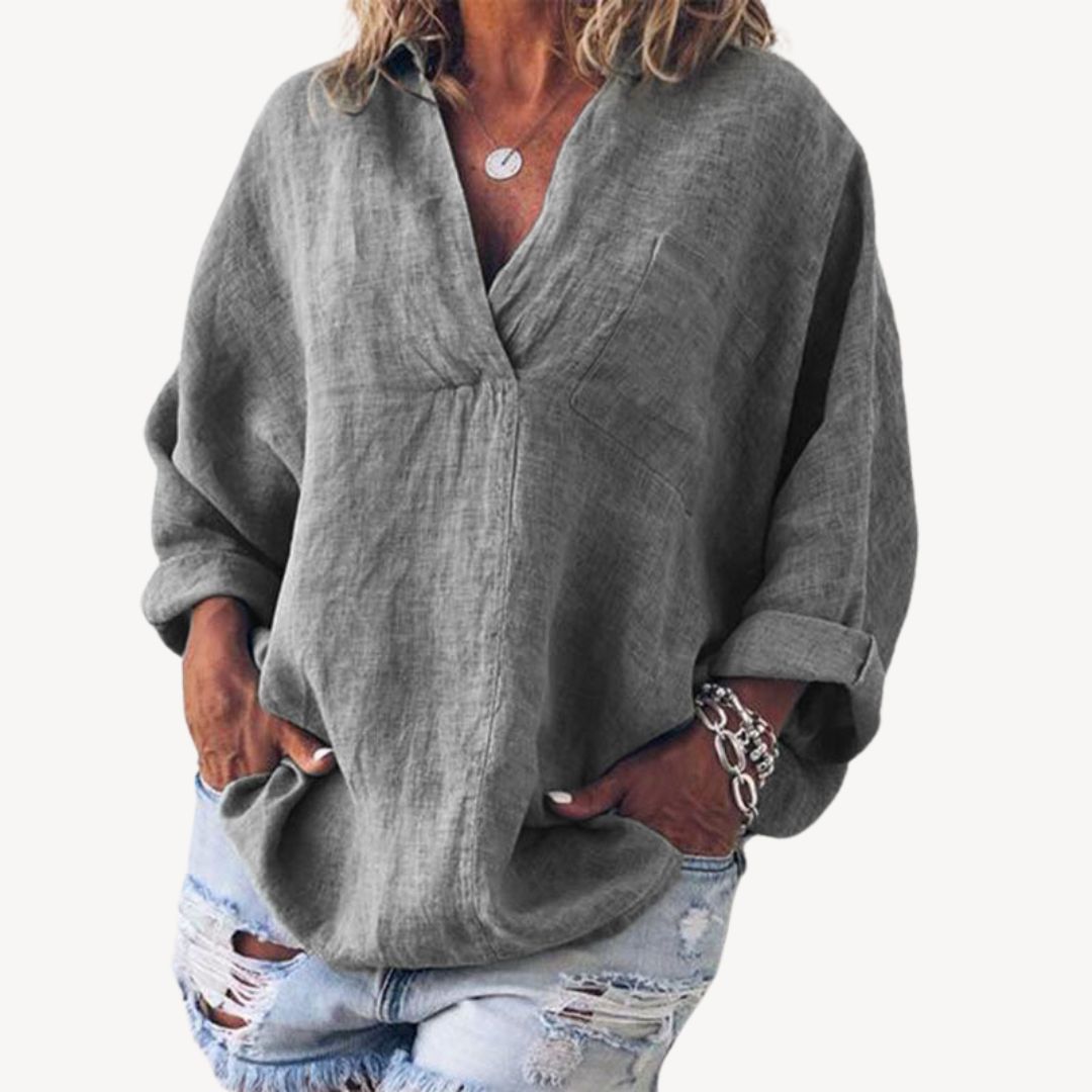 Hannah | Women Spring Relaxed V Neck Blouse