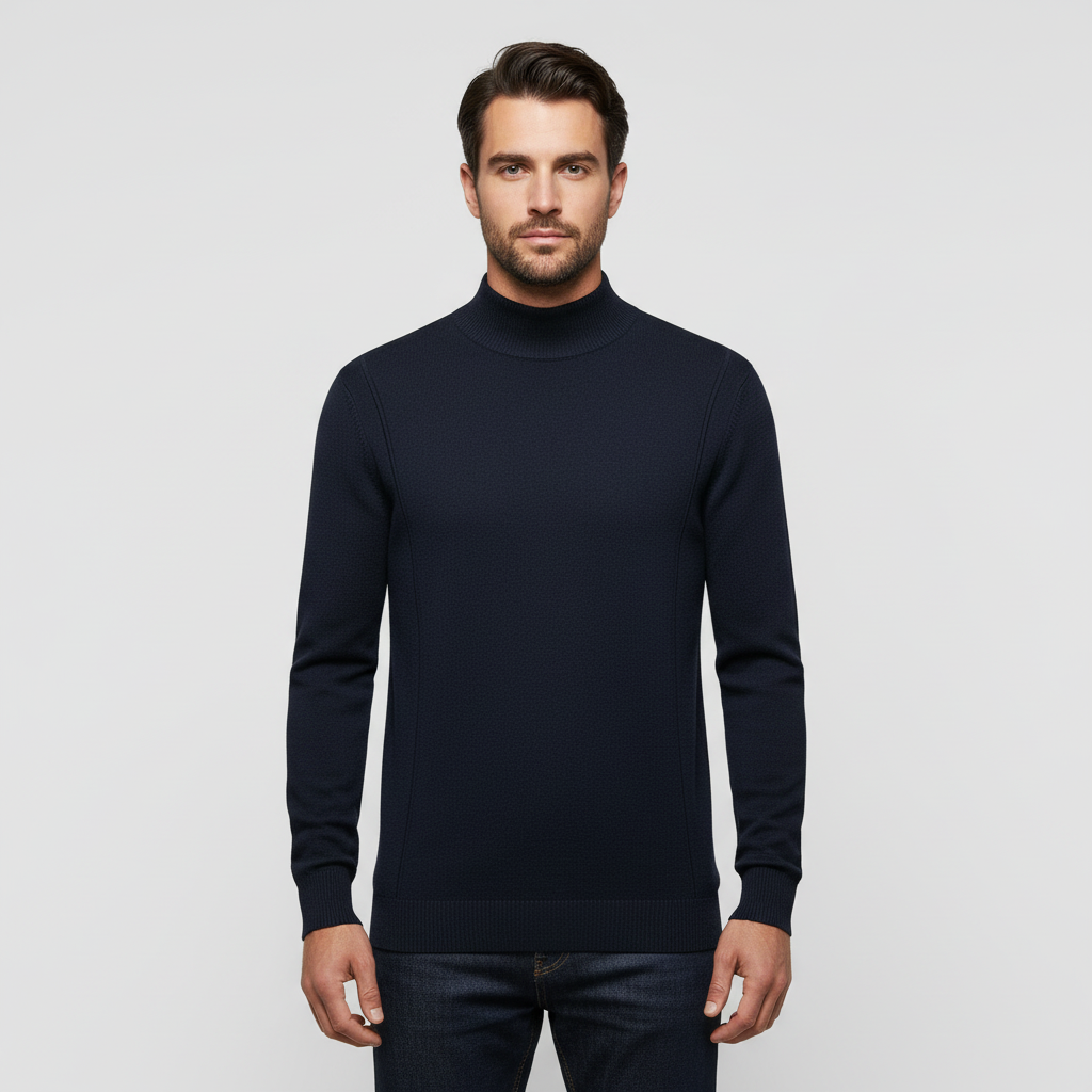 Men's Slim Fit Turtleneck Sweater - Fashinoza