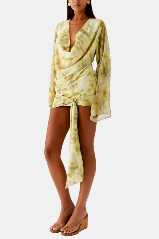 Women's Long Sleeve Mini Dress - Fashinoza
