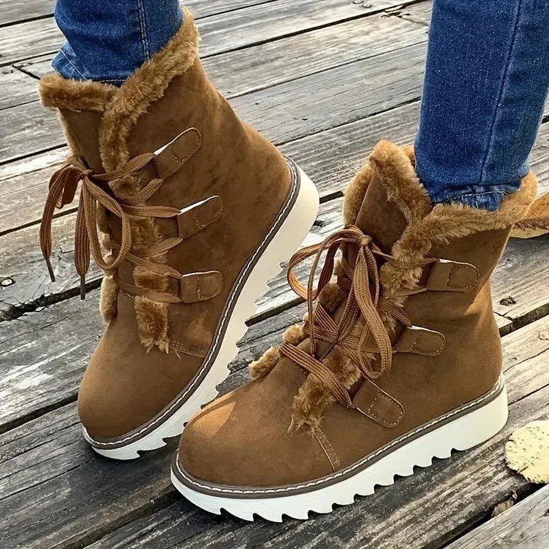 Women's Lace Up Boots Elevated Sole