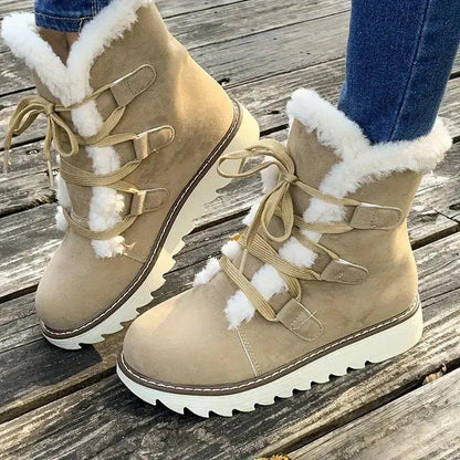 Women's Plush Lined Winter Boots - Fashinoza